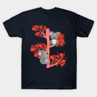 Couple of koalas with hearts tree T-Shirt